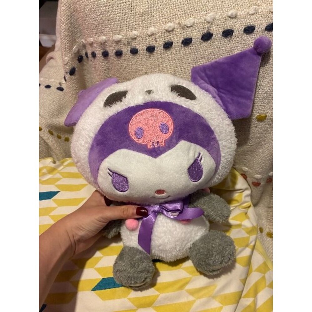 Official Sanrio Kuromi in Panda Costume Sitting 13.5” Plush Kigurumi NWT